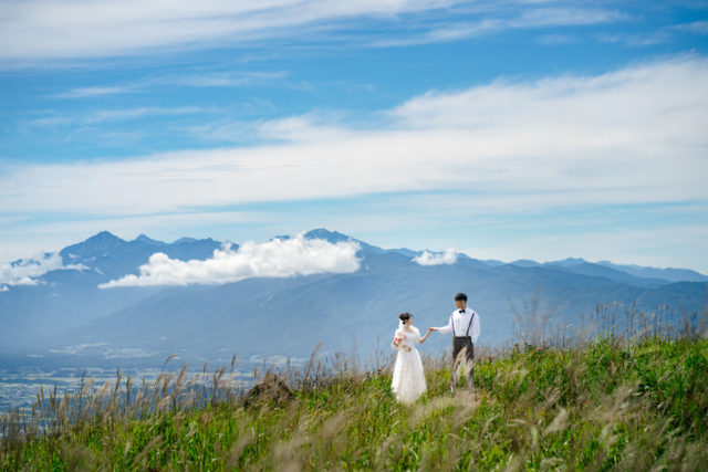 車山高原（長野）の前撮り/フォトウェディング ロケーション撮影事例