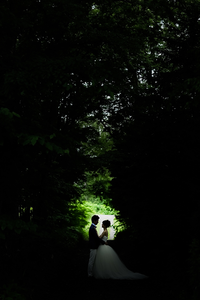 北海道・帯広の前撮り/フォトウェディングのロケーション撮影 | 森に包まれてロマンチックに。