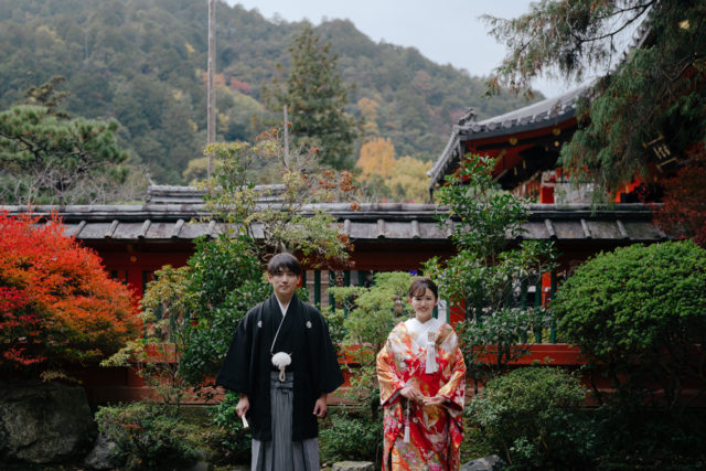 京都・毘沙門堂・お寺の前撮り/フォトウェディングのロケーション撮影