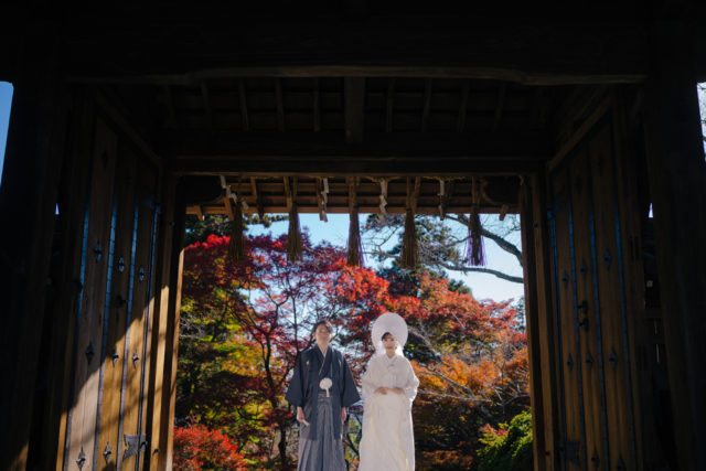 京都・毘沙門堂・お寺の前撮り/フォトウェディングのロケーション撮影