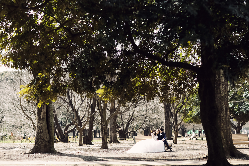 東京・小金井公園の前撮り/フォトウェディングのロケーション撮影 | 自然に囲まれながら。
