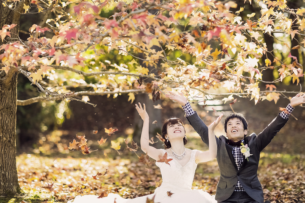兵庫・神戸森林植物園の前撮り/フォトウェディングのロケーション撮影 | ２人らしく思いっきり楽しく前撮り撮影。