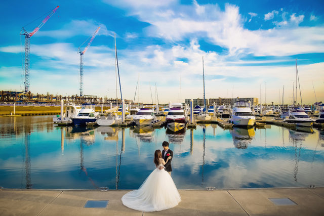 ヨットハーバー（兵庫）の前撮り/フォトウェディング ロケーション撮影事例