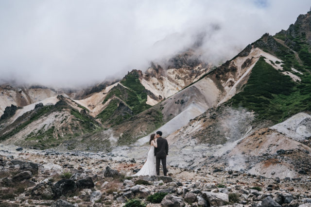 十勝岳（北海道）の前撮り/フォトウェディング ロケーション撮影事例