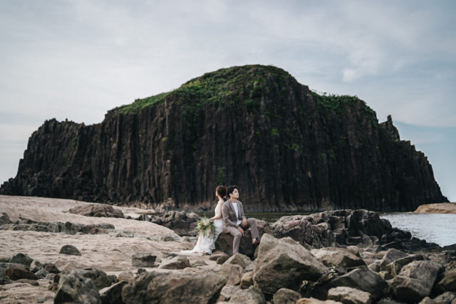 立岩（京丹後）の前撮り/フォトウェディング ロケーション撮影事例