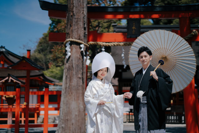 吉田神社（京都）の前撮り/フォトウェディング ロケーション撮影事例