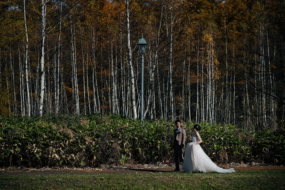 北海道・秋の前撮り/フォトウェディングのロケーション撮影 | 秋を感じて。