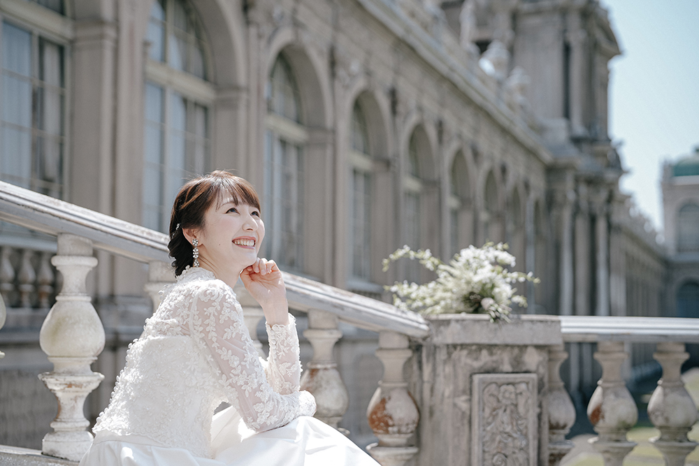 佐賀・有田ポーセリンパークの前撮り/フォトウェディングのロケーション撮影 | まるで海外のお城に来たよう。