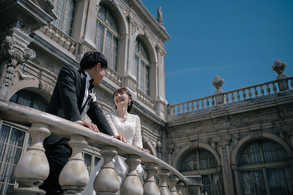 佐賀・有田ポーセリンパークの前撮り/フォトウェディングのロケーション撮影 | まるで海外のお城に来たよう。