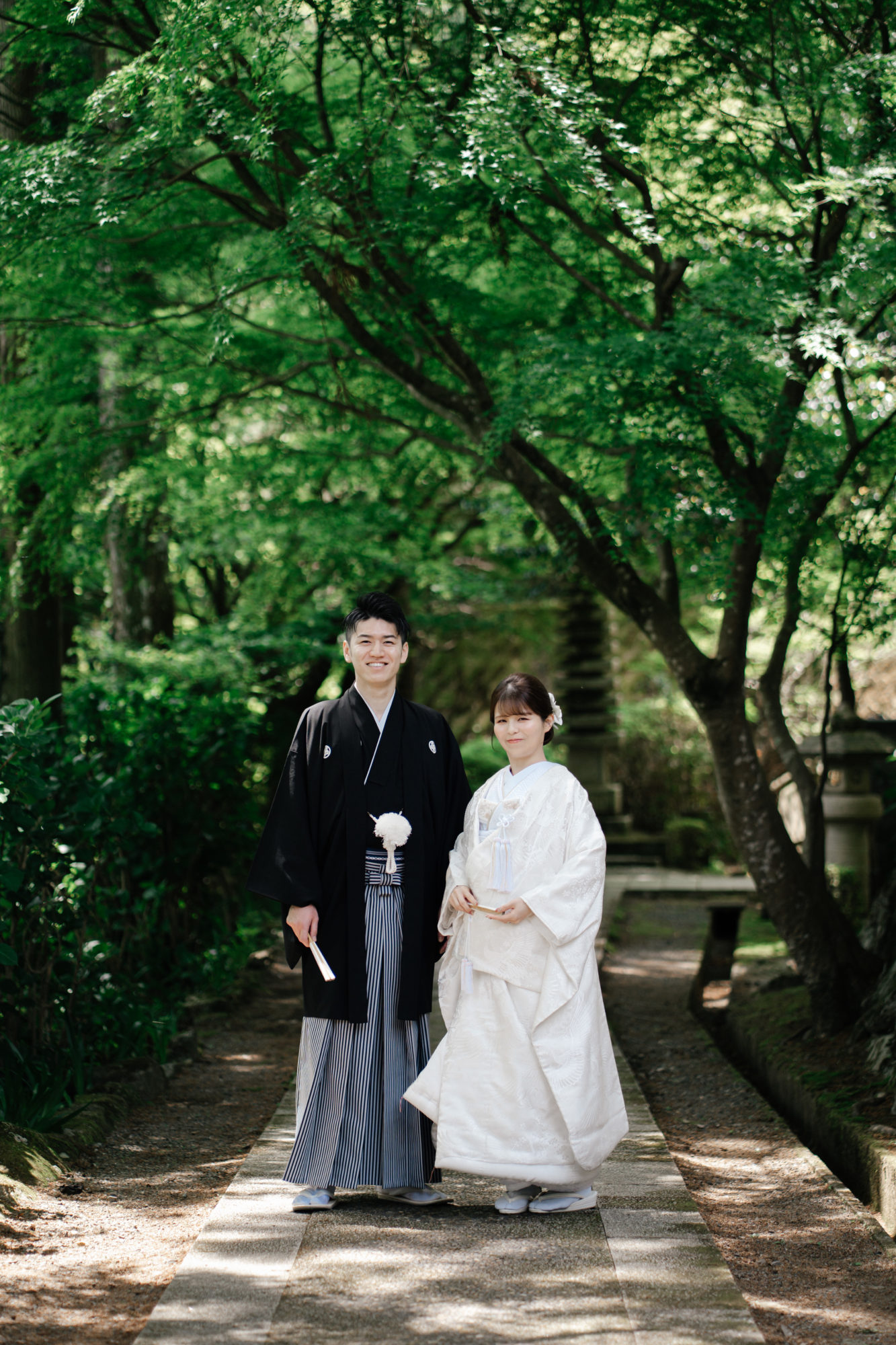福岡・千如寺の前撮り/フォトウェディングのロケーション撮影 | 糸島・雷山千如寺での和装ロケーションフォト。