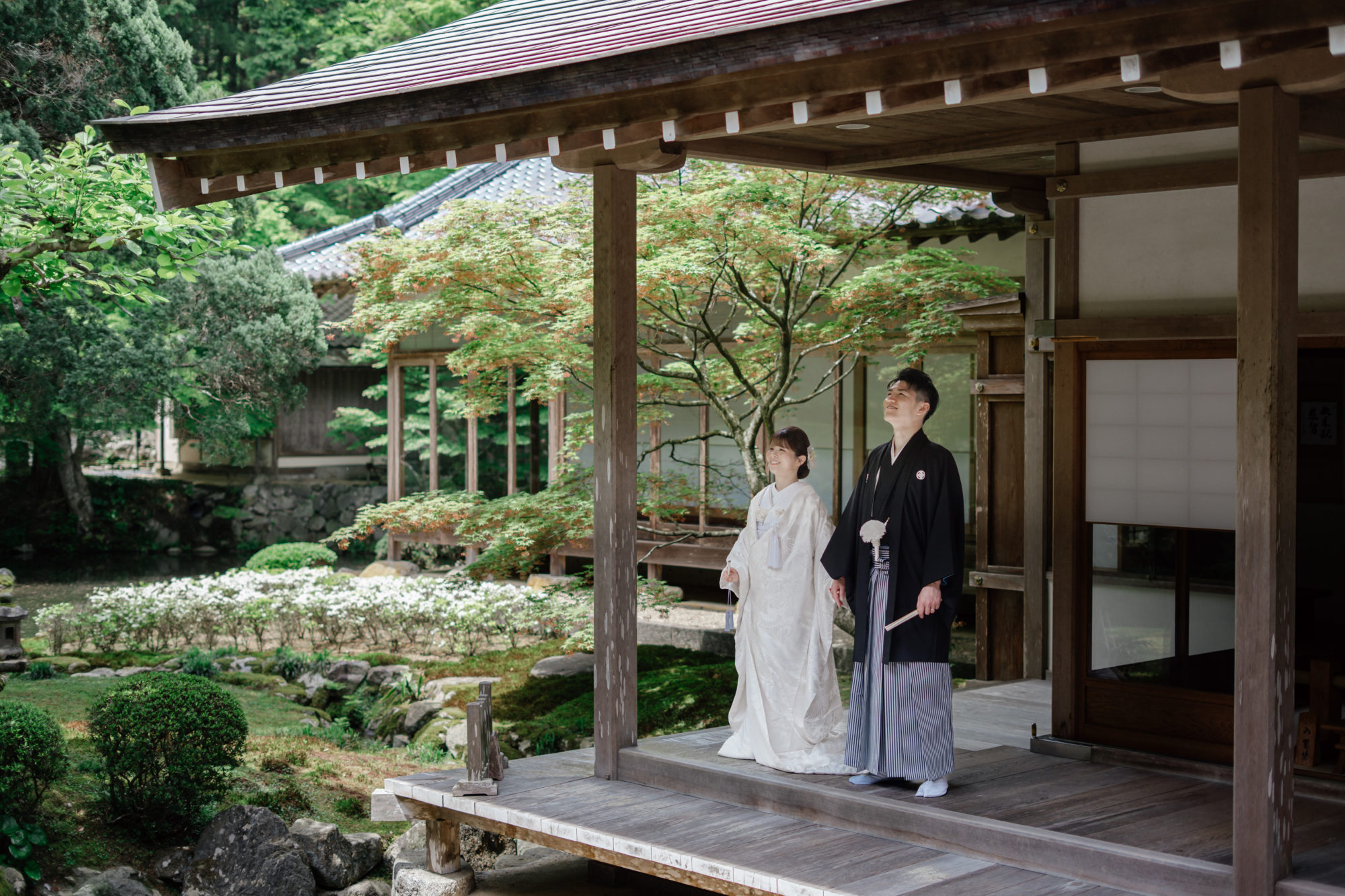 福岡・千如寺の前撮り/フォトウェディングのロケーション撮影 | 人目が気にならないお寺での和装前撮り。
