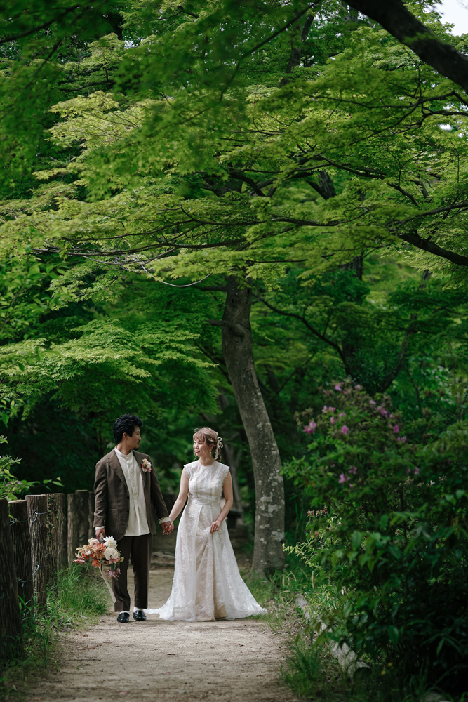 兵庫・再度公園の前撮り/フォトウェディングのロケーション撮影 | まるで映画のワンシーンのような前撮り。