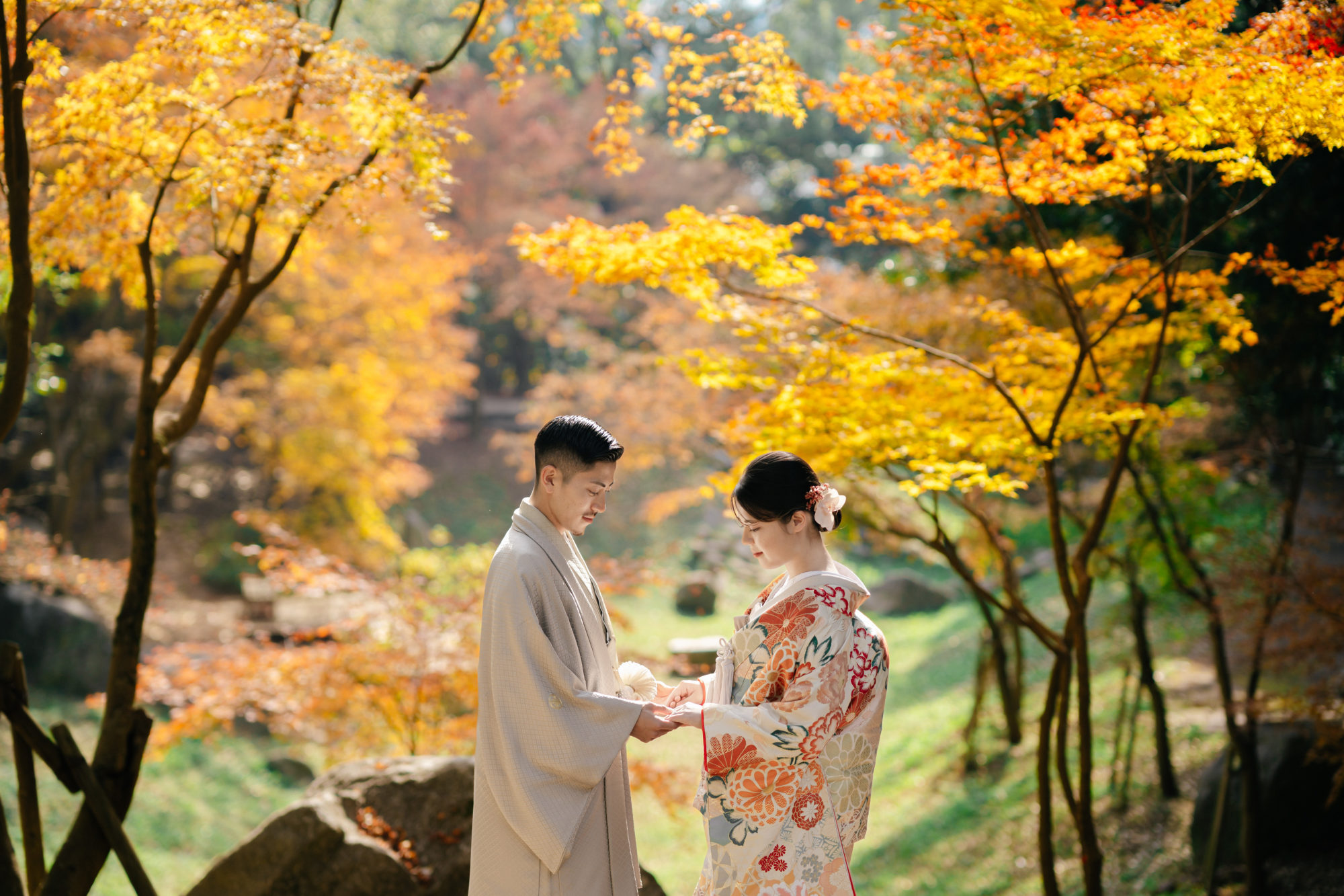 福岡・西公園の前撮り/フォトウェディングのロケーション撮影 | 福岡・西公園での和装前撮り