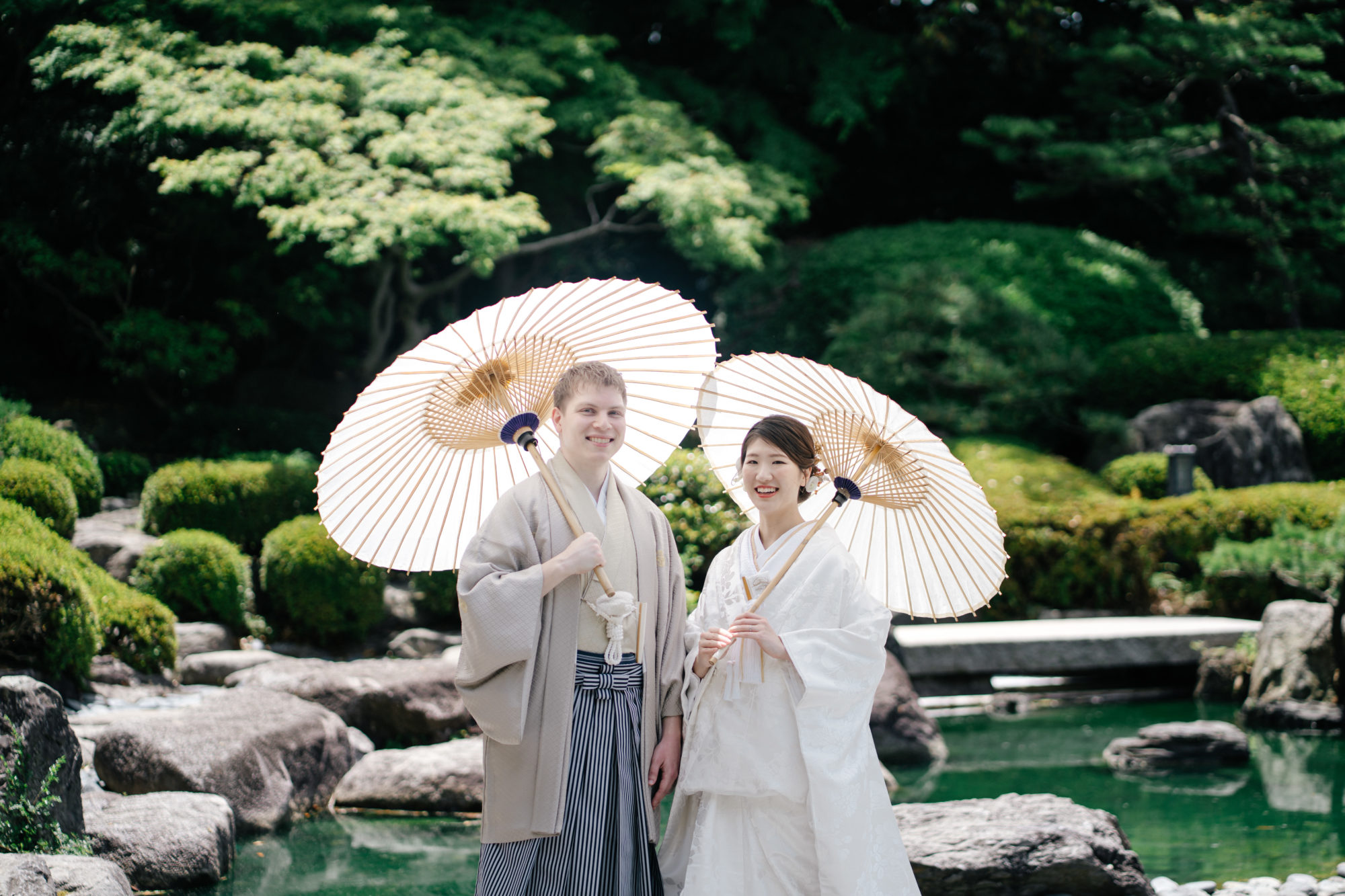 福岡・大濠公園 日本庭園の前撮り/フォトウェディングのロケーション撮影