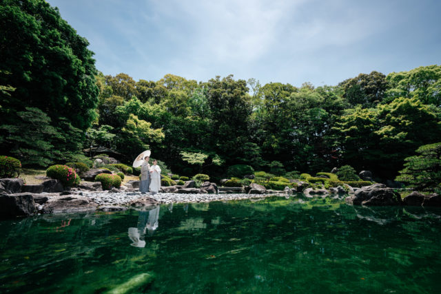 大濠公園　日本庭園（福岡）の前撮り/フォトウェディング ロケーション撮影事例