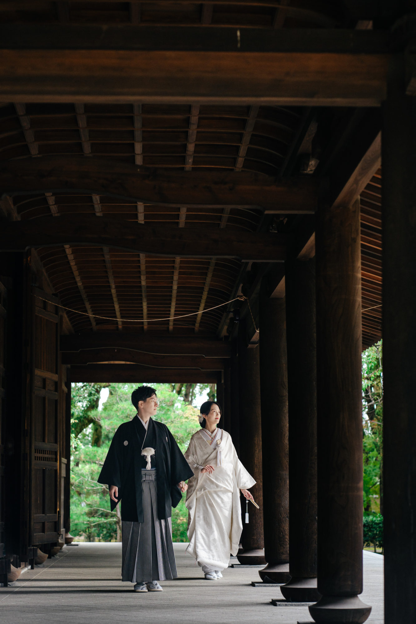 福岡・聖福寺の前撮り/フォトウェディングのロケーション撮影 | まるで京都のような和装前撮り。