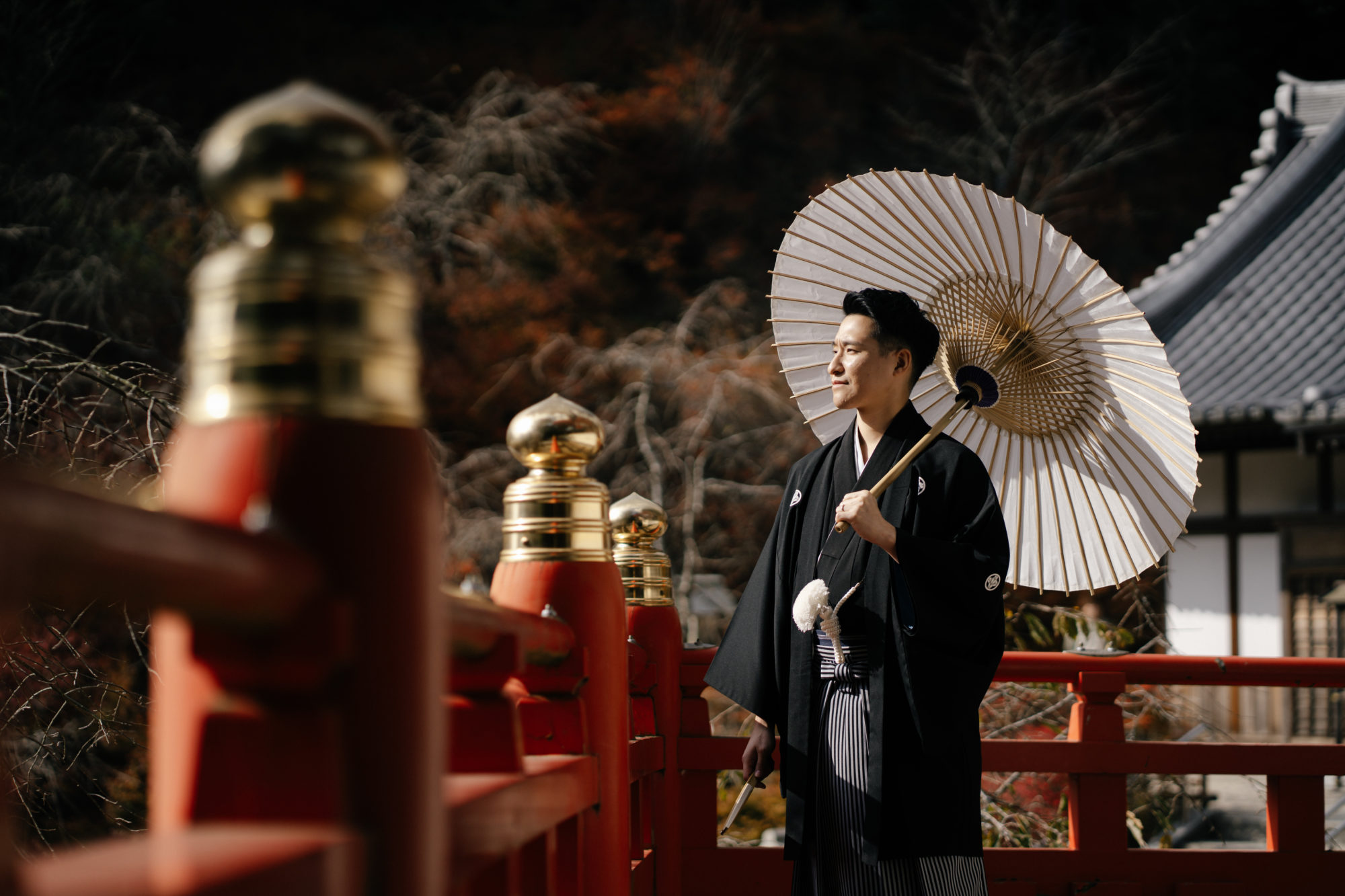 福岡・呑山観音寺の前撮り/フォトウェディングのロケーション撮影 | 福岡のお寺で和装前撮り。