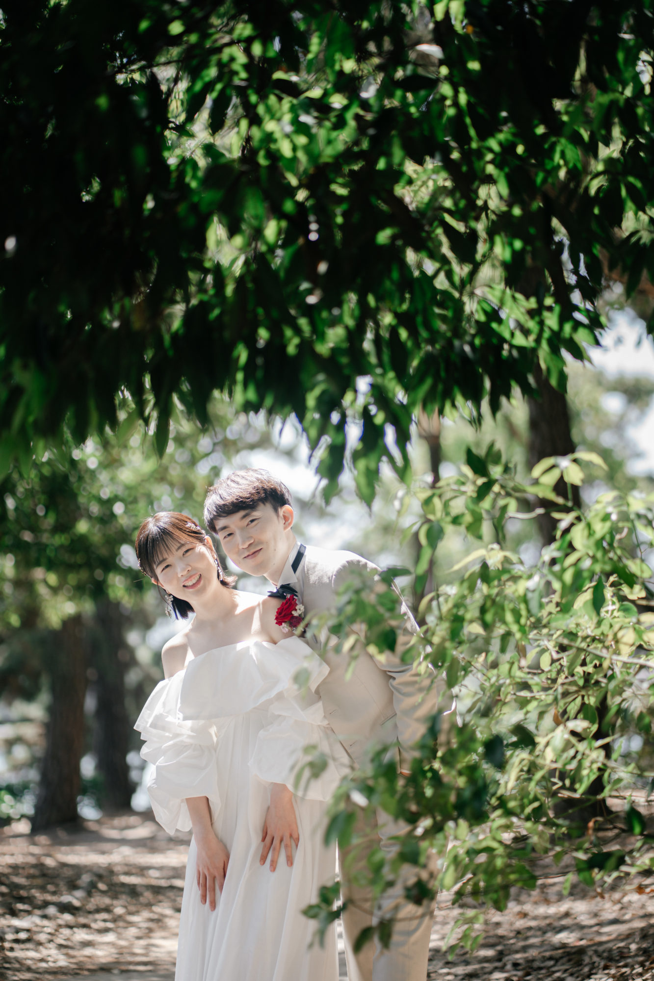 福岡・大濠公園の前撮り/フォトウェディングのロケーション撮影 | 自然溢れる公園でのロケーションフォト。