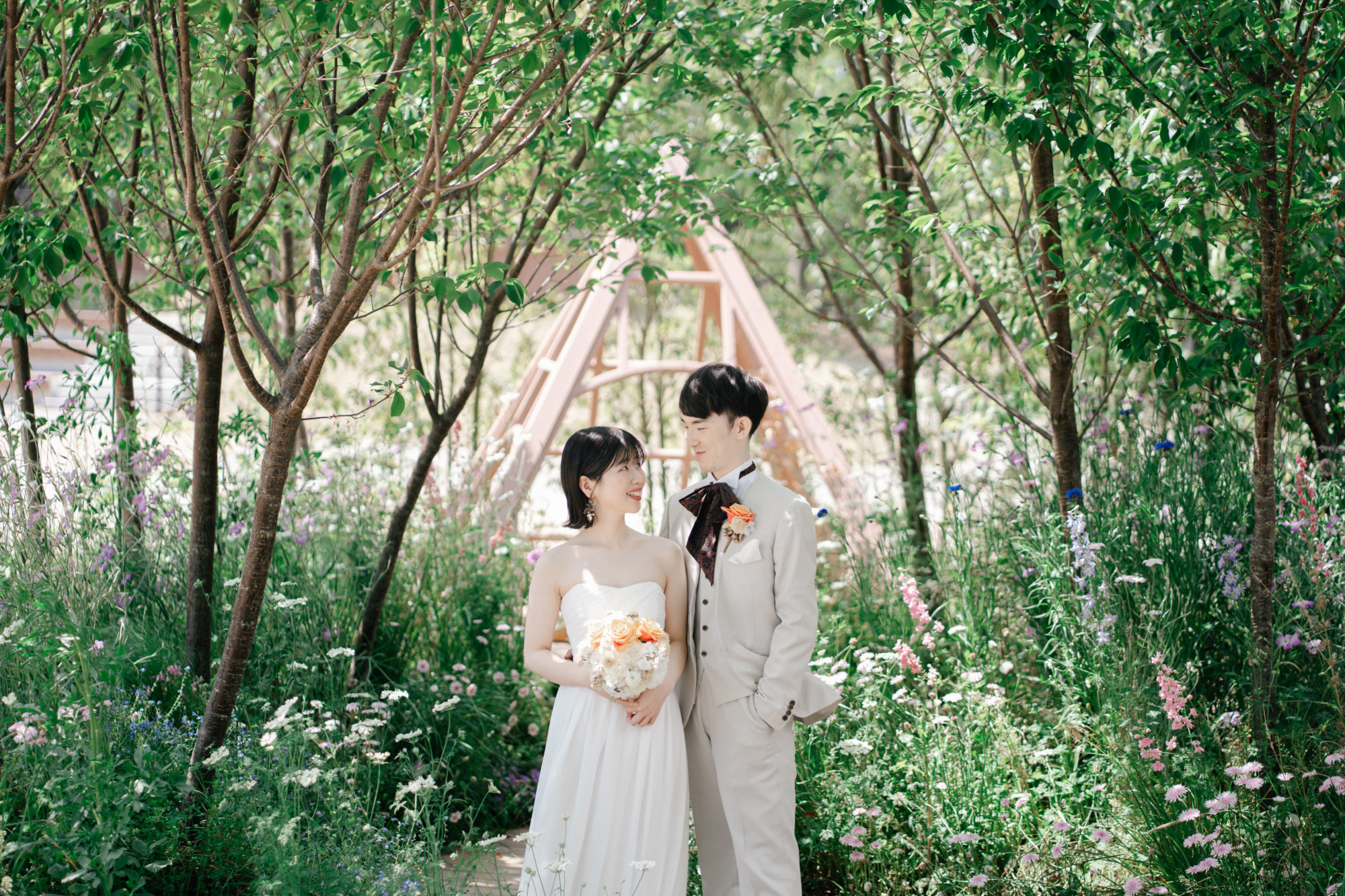 福岡・植物園の前撮り/フォトウェディングのロケーション撮影 | 緑が豊かな植物園のロケーション