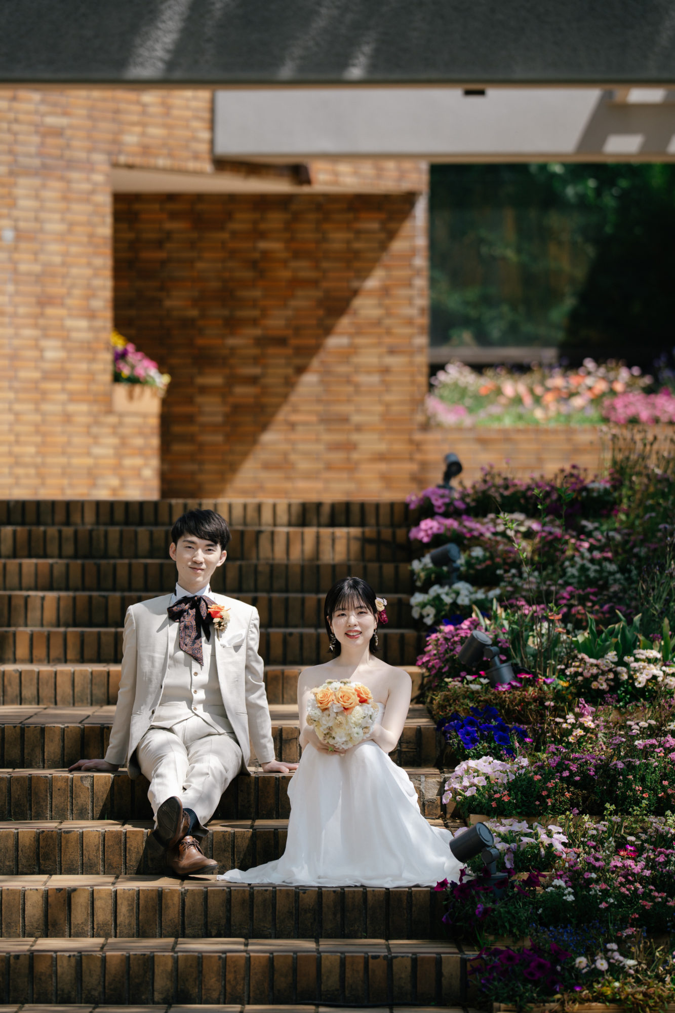 福岡・植物園の前撮り/フォトウェディングのロケーション撮影 | 広大な敷地の中で撮影できる植物園の前撮り。