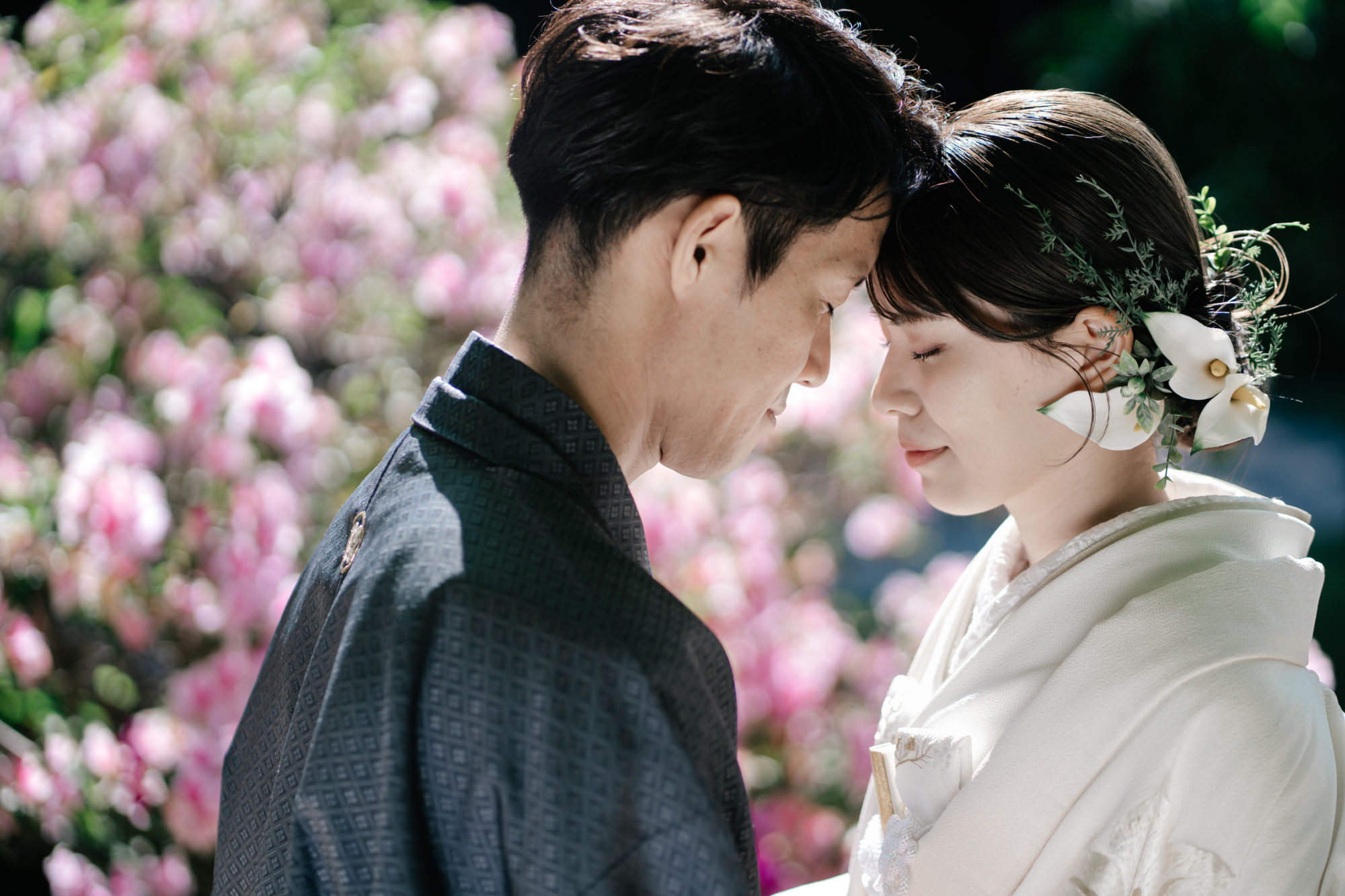 福岡・高宮南緑地の前撮り/フォトウェディングのロケーション撮影 | 花々が豊かな高宮南緑地。